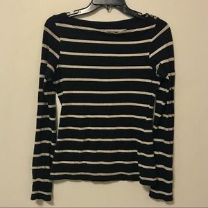 🔲Black & White Striped Long Sleeve Shirt 🔳